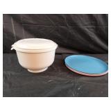 Kernel Katcher Popcorn Bowl and 3 plates