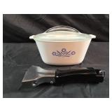 vintage Corning Ware casserole dish featuring the
