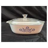 vintage Corning Ware casserole dish featuring the