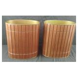 MCM Ransburg Walnut Wastebasket. Set of 2