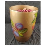 Vintage gold glass fruit design vase with