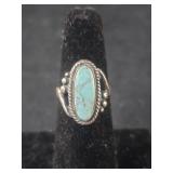 Sterling Silver ring with Turquoise 4.1gr - sz 6