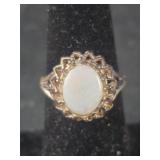 Plated Sterling Ring with Opal(?) - 4.0grTW - sz
