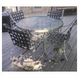 Patio umbrella table 45 x 28and chairs 20 x 33 x