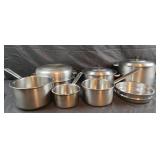 Stainless steel pots and pans
