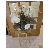 white Calla Lily faux floral arrangement on 9x18