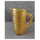 Vintage Anchor Hocking Soreno amber glass pitcher