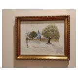 Vintage D. Morgan watercolor print titled "So