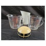 2 Pyrex glass measuring cups, vintage Intermatic
