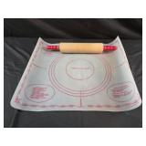 Wooden rolling pin and Tupperware pastry mat