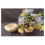 Ceramic planters with a flower arrangement