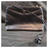 vintage black leather Etienne Aigner minimalist