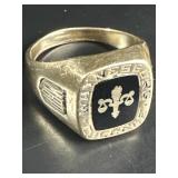 Waynesburg College 2003 class ring stamped HJ 1