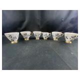 Clarence Fine Bone China tea cups black white