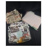 Box Lot of Craft Supplies - fabric, scrapbooks