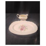 Vintage Homer Laughlin floral creamer and a