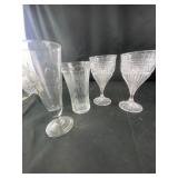 glass cups with design
