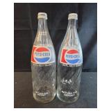 2 vintage Pepsi-Cola glass bottle 1960s-1970s, 32
