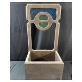 Decorative wooden hanging box with stained glass