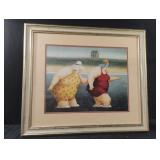 "Judy And Marge" by artist Lowell Herrero framed