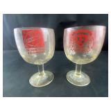 vintage Falstaff beer glasses, featuring a