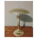 Brass colored table lamp