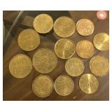 Euro coins made of Nordic Gold.