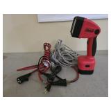 Cords and a Coleman flashlight