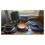 Assorted pots and pans