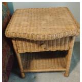 Wicker end table with drawer 21 x 22 x 20