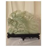 Jade Pheasant Sculpture (base is damaged, some