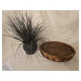 Faux Plant and Tray Basket