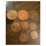 United Kingdom 2 pence, euro coins, Czech