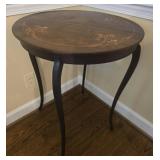 Round Inlaid Side Table 24"Wx29"T