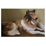 Large Ceramic Collie 37"Wx19"T - (chipped ears)