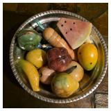 vintage Italian alabaster marble stone fruits in