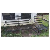 Black Metal outdoor furniture double seat