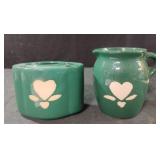 Hermitage Pottery tooth brush holder and syrup