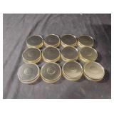 12 canning jar lids.