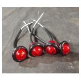3/4" Red Mini Round LED Light Clearance Side
