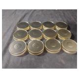 12 canning jar lids.