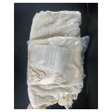 cream color hobnail bedspread and embroider kit