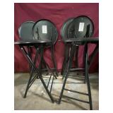 6black fold up stools