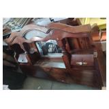 Vintage lighted wood headboard  64 x 38 x 10