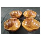 Set of 4 wood bowls