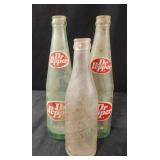 Vintage Dr. pepper glass bottles