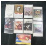 cassette tapes of Willie Nelson, Hank Williams,
