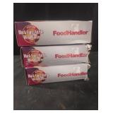 Food Handler Black Vinyl/Nitrile Blend Gloves.