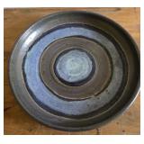Studio art pottery 10" blue plate signed Adeliado