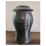 Eddie Smith pottery 10.5" dark speckled blue